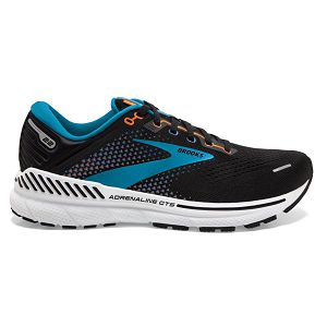 Brooks Adrenaline GTS 22 Road Running Shoes - Mens, Black/Blue/Orange | IE-KXA958026